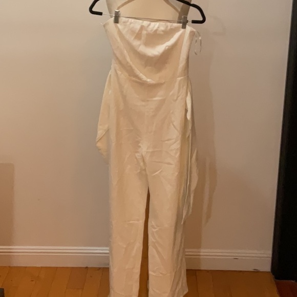 Superdown Jordan Tie Waist Jumpsuit in White, Size: S - Picture 4 of 7